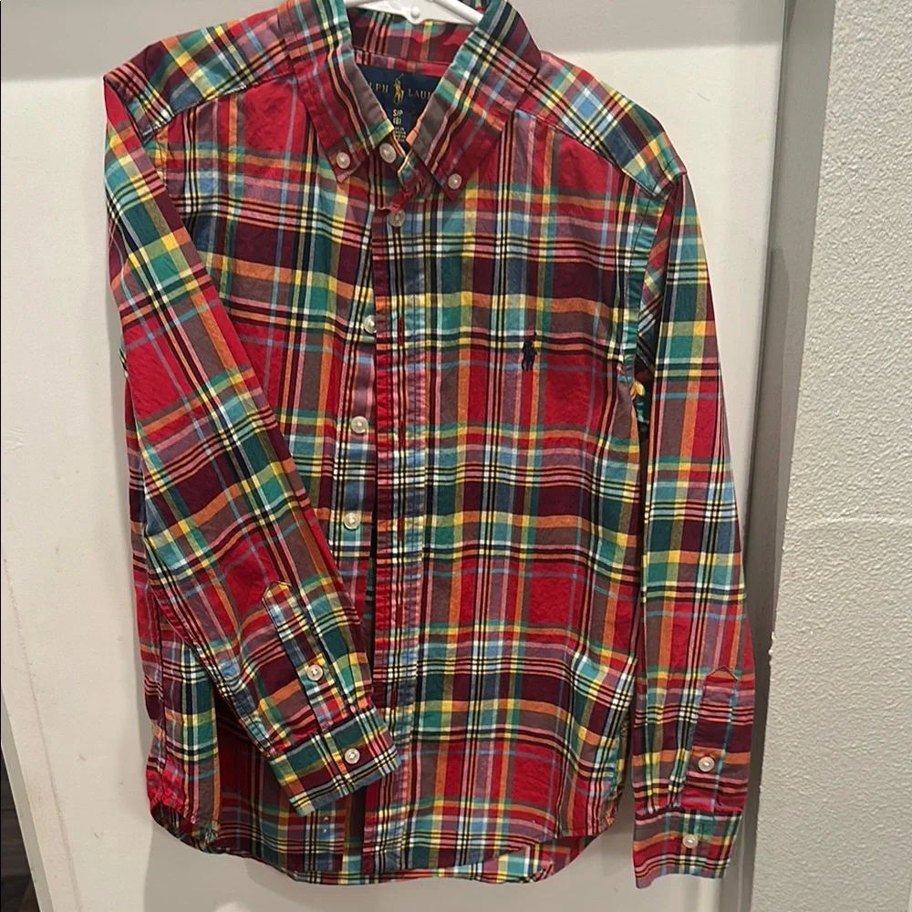 Ralph Lauren Blue Label Red and Blue Plaid Button Down Shirt - Picture 4 of 5